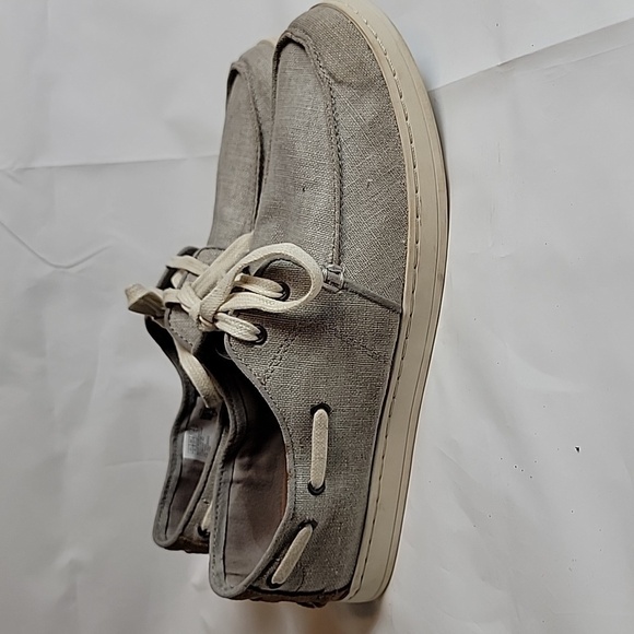 TOMS Drizzle Gray Coated Linen Culver Boat Shoe - Picture 3 of 10